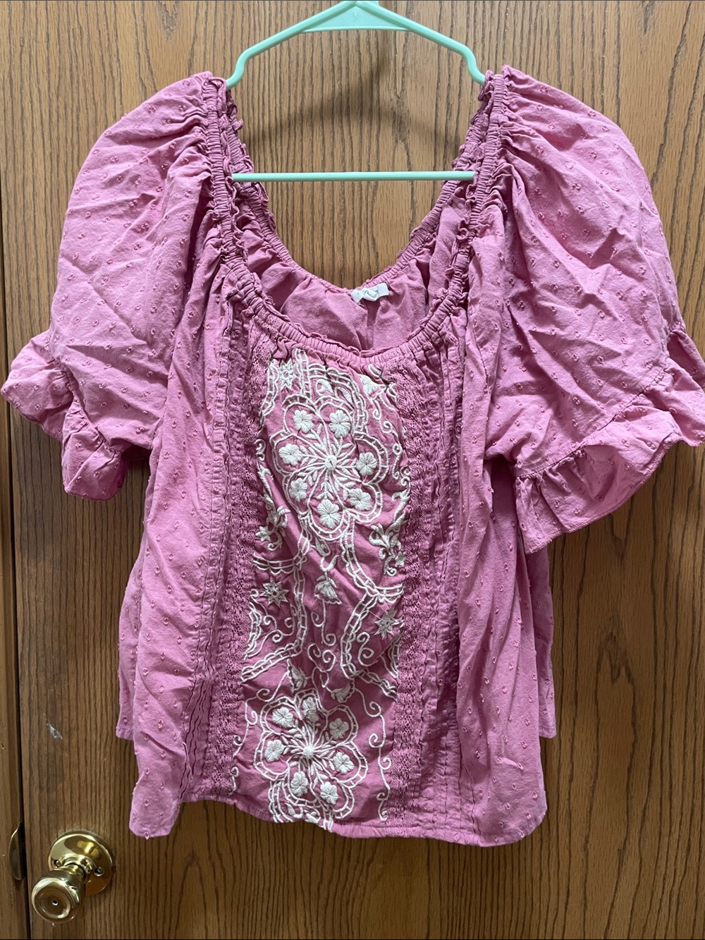 Embroidered Pink Blouse